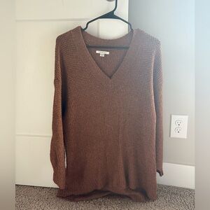 American Eagle Outfitters Brown V-Neck Sweater
